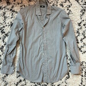 SPURR grey dress shirt with white mini dots